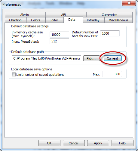 Set default database