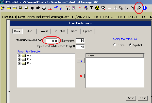 MTPredictor bars to load