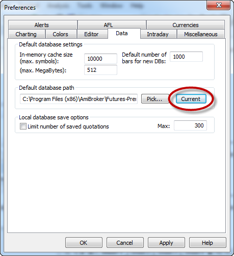 Set default database