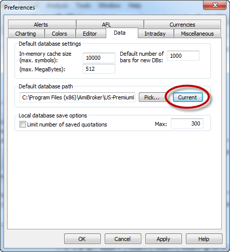 Set default database