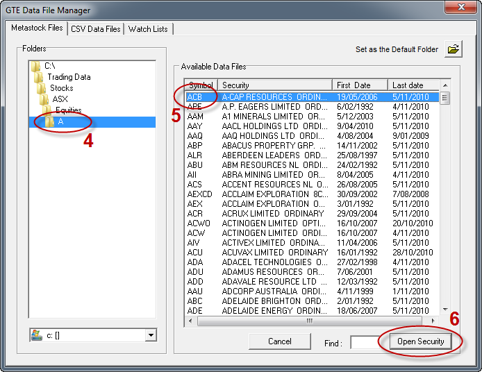 GTE Trading Data Setup