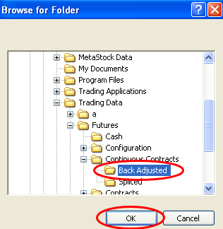 Tradestation select data folder