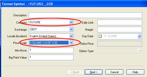 Tradestation select category and price scale