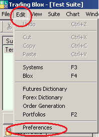 Trading Blox Edit Preferences